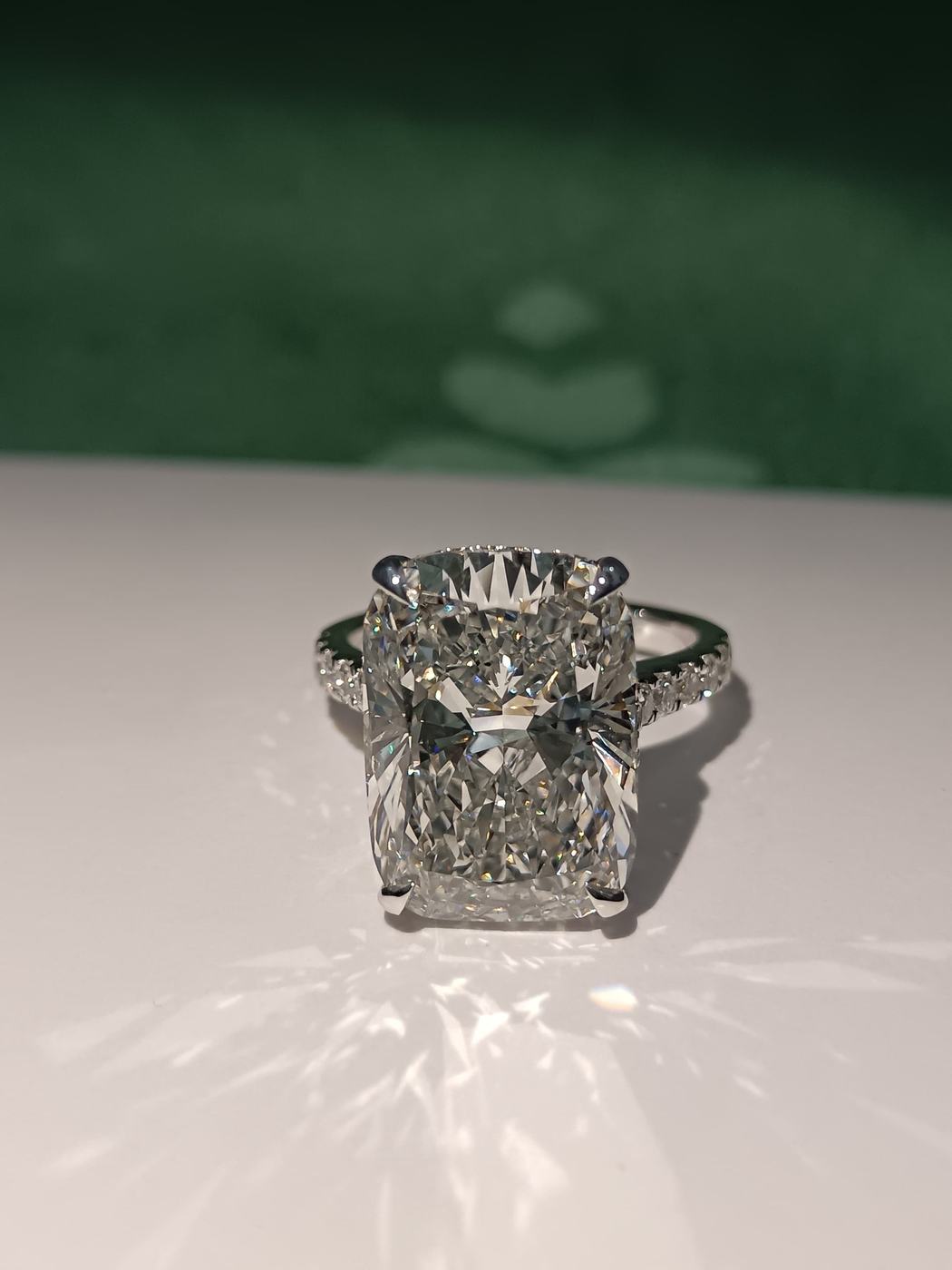 Radiant-cut diamond solitaire ring